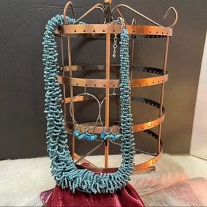 Vintage coldwater creek beaded necklace and dangle earrings